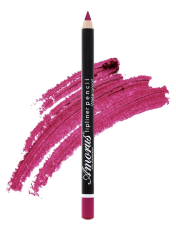 A close up of a wine color lip liner pencil.