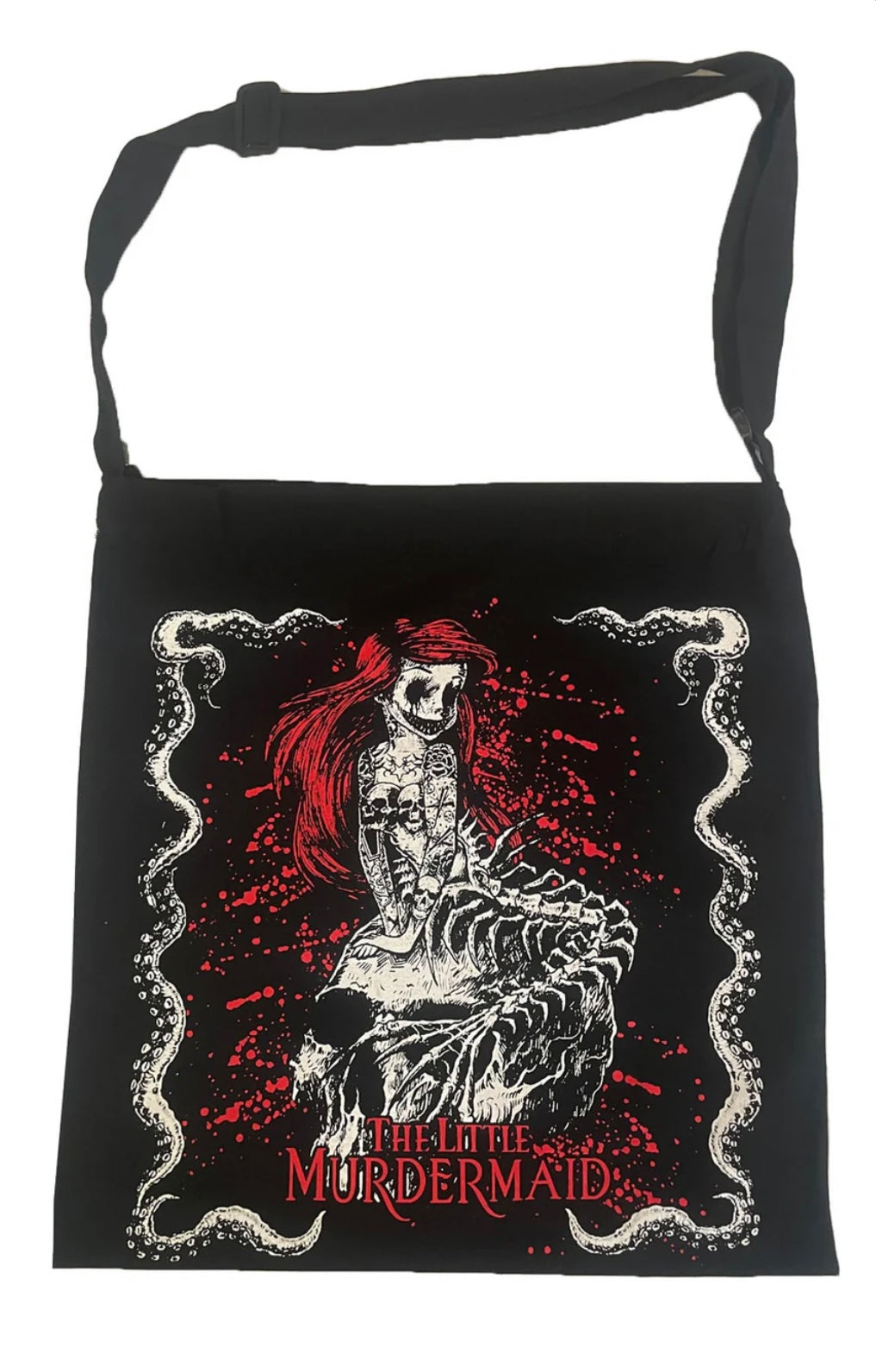 LITTLE MURDERMAID SHOULDER SLING ZIPPER TOTE BAG