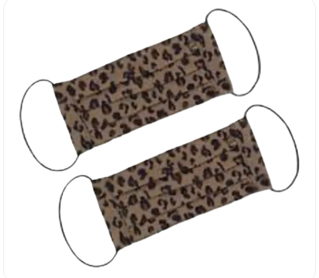 FALL LEOPARD FACE MASK DUO