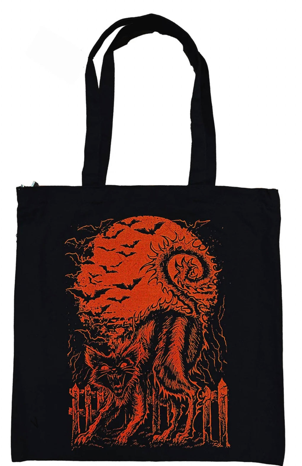 HALLOWEEN CAT SHOULDER SLING ZIPPER TOTE BAG