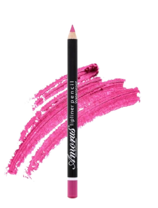 A close up of a hot pinkish color lip liner pencil.