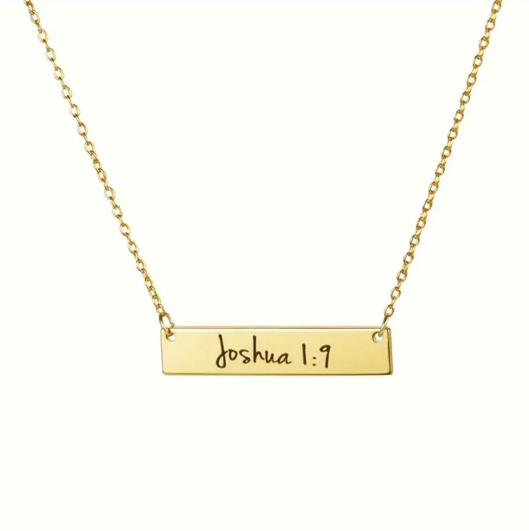 JOSHUA 1:9 NECKLACE, GOLD