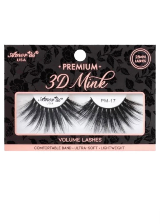 A pair of Girl Fight Premium 3d Mink - 25mm false eyelashes in a cute black and peach packaging box showcased on a white background.