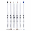 Poppy and Ivy gel eyeliner pencils in various colors such as black, dark brown, brown, light brown, white and blue.