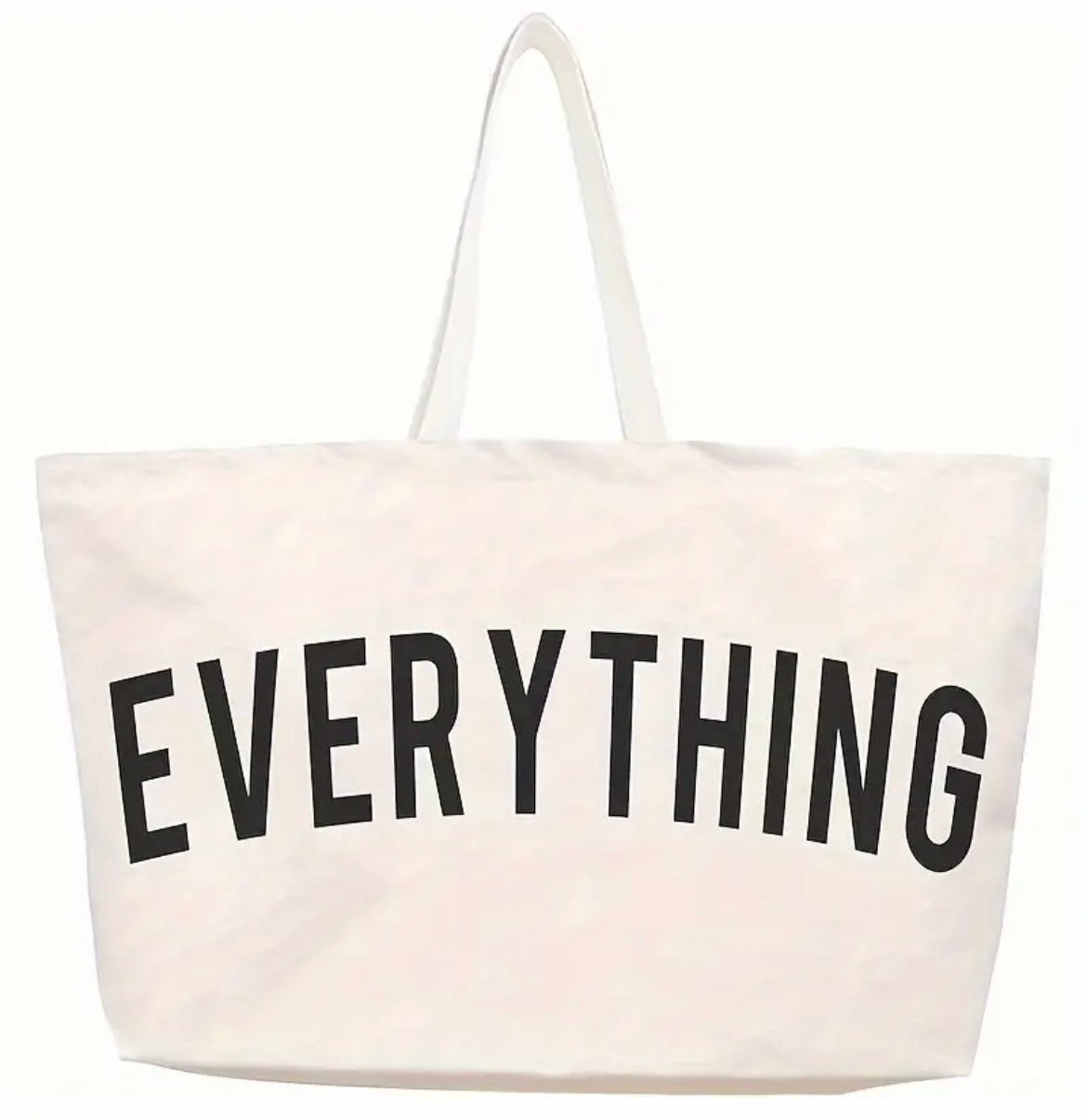 EVERYTHING REALLY BIG TOTE BAG IN WHITE