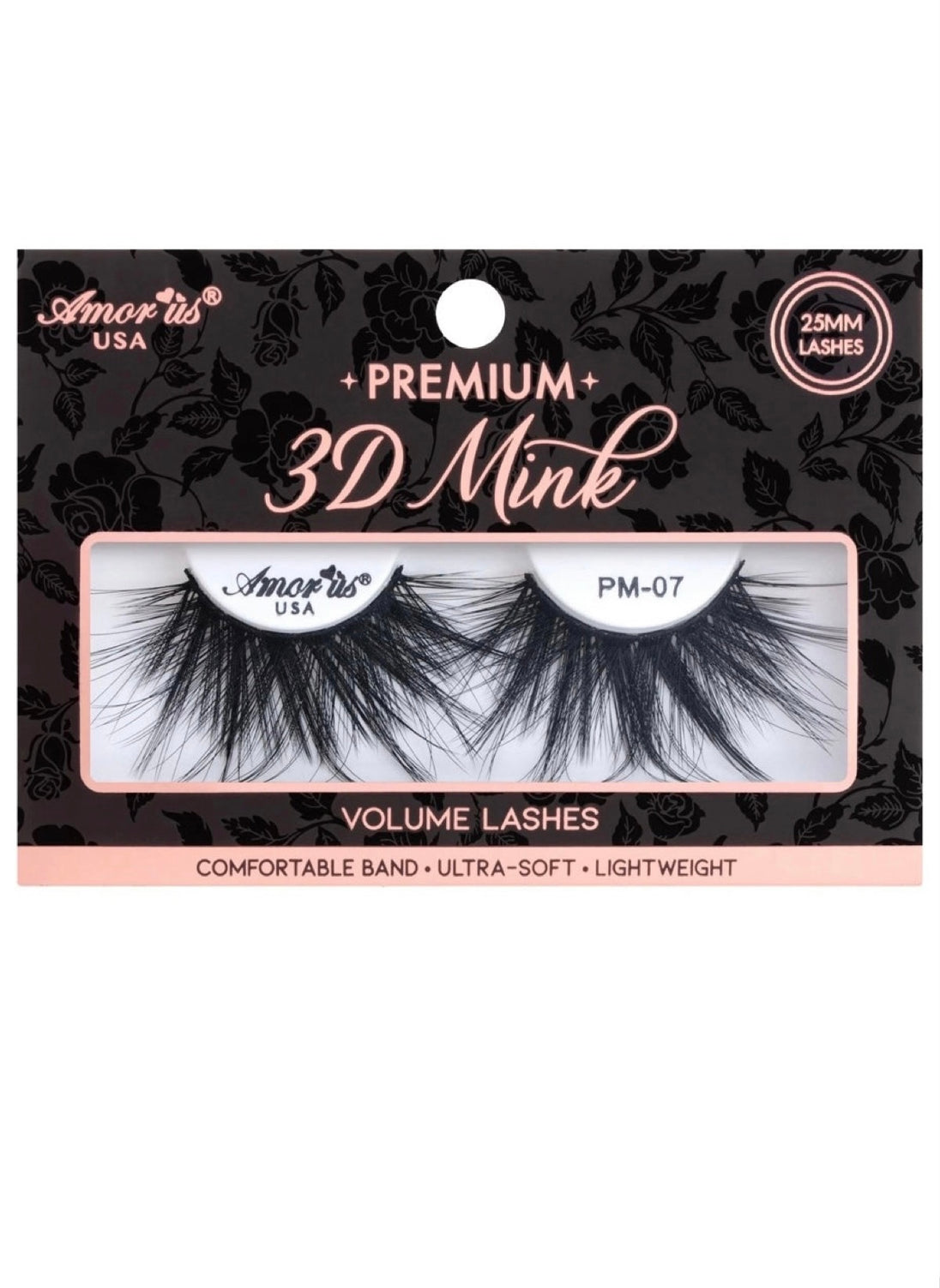 Bad Vibes Premium 3d Mink - 25mm false eyelashes in a cute black and peach packaging box.