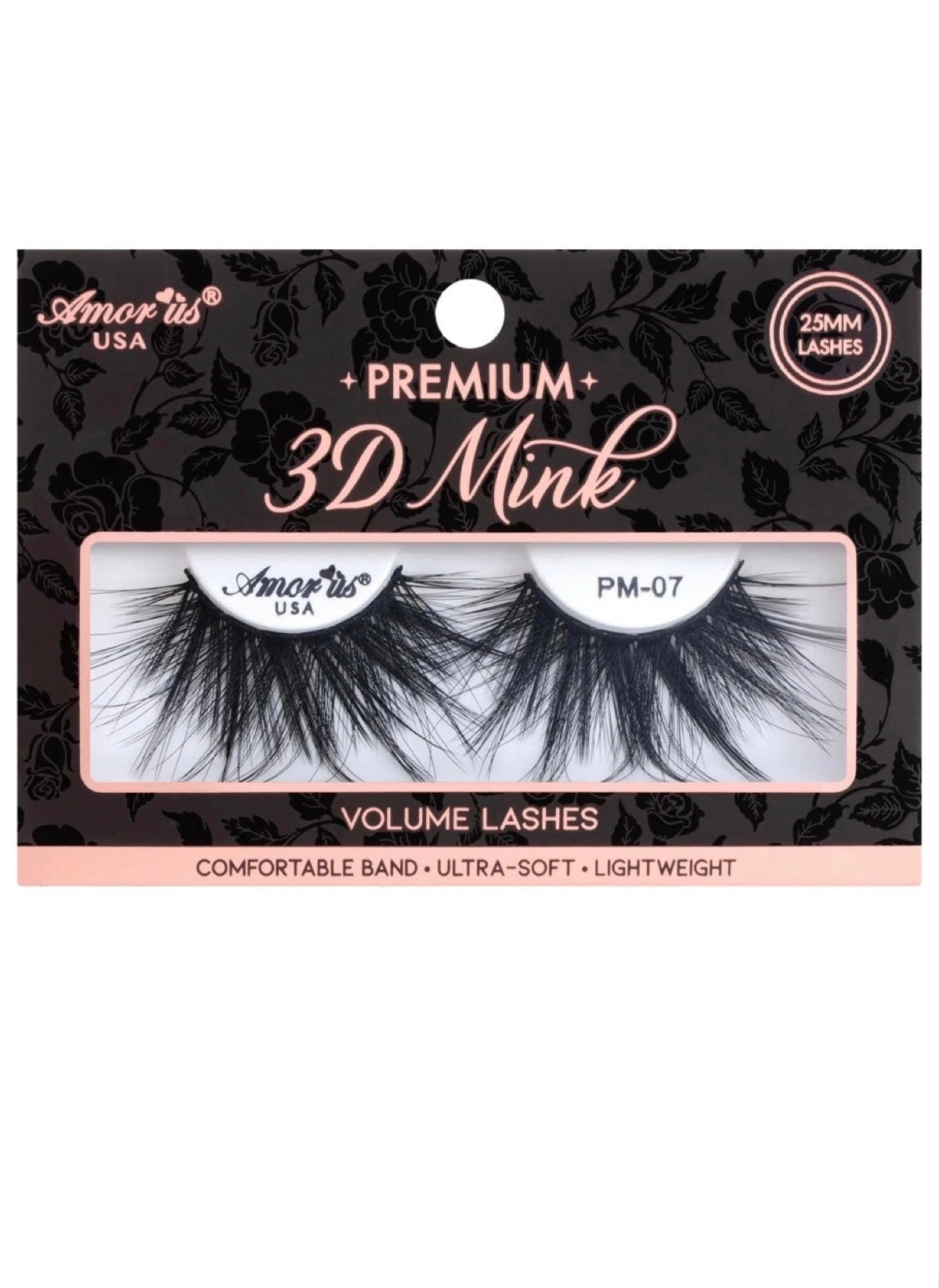 Bad Vibes Premium 3d Mink - 25mm false eyelashes in a cute black and peach packaging box.