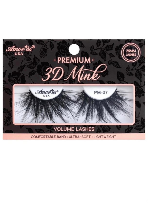 Bad Vibes Premium 3d Mink - 25mm false eyelashes in a cute black and peach packaging box.