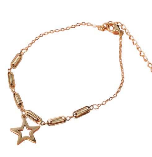 GOLD STAR CHARM CHAIN BRACELET