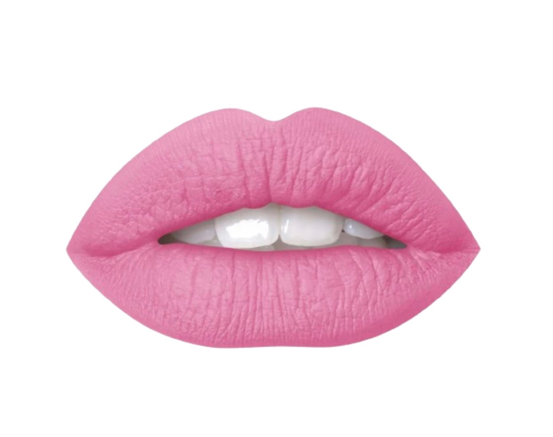 A close up of a woman's lips wearing air matte liquid lipstick in the color of confetti.