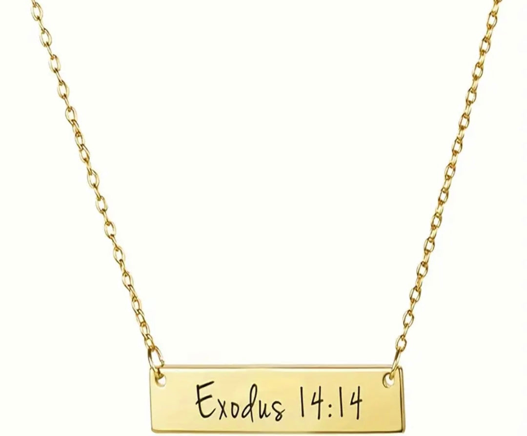 EXODUS 14:14 NECKLACE, GOLD