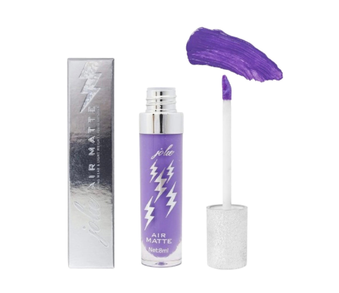 Air Matte Liquid Lipstick in the color of unicorn next to a silver box with a lightning bolt on it.