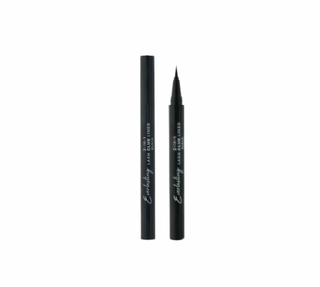 A two-in-one black false lashes glue and eyeliner pen by Ioni showcased on a white background.
