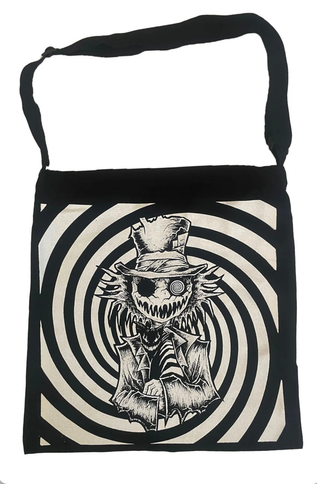 MAD HATTER SPIRAL SHOULDER SLING ZIPPER TOTE BAG
