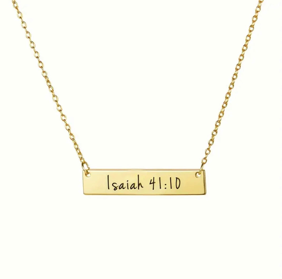 ISAIAH 41:10 NECKLACE, GOLD