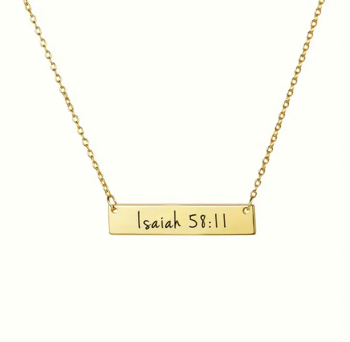 ISAIAH 58:11 NECKLACE, GOLD