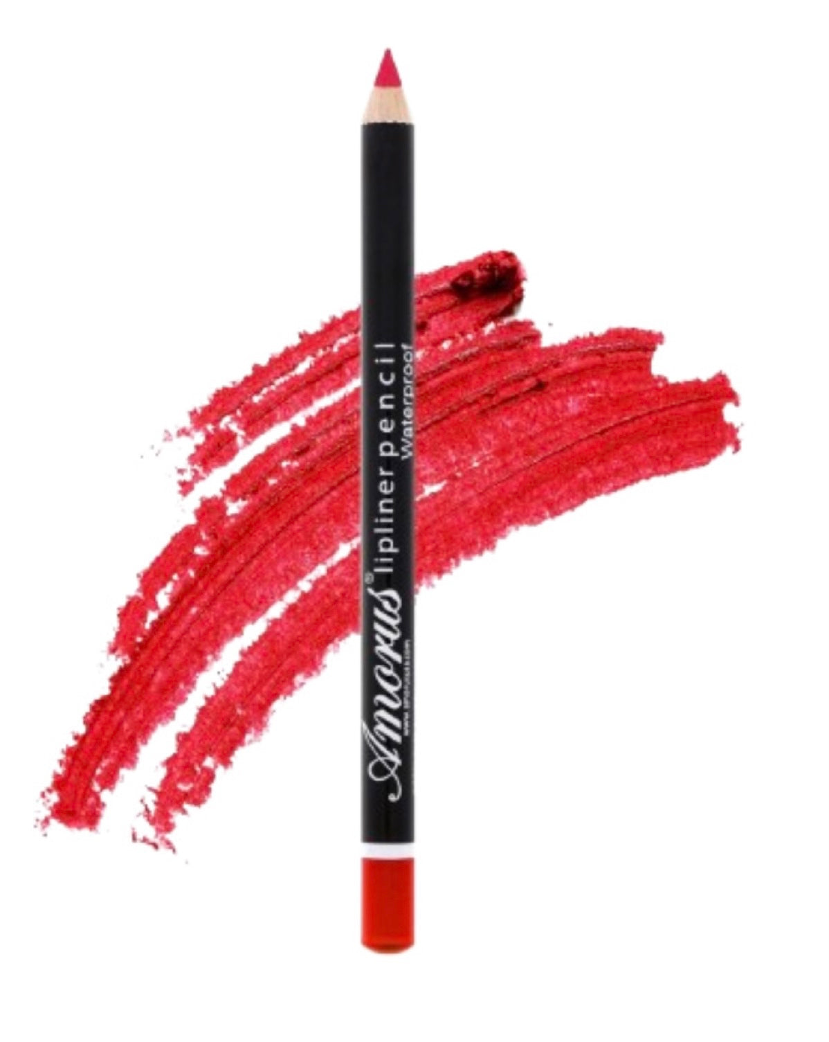 A close up of a classic red lip liner pencil.