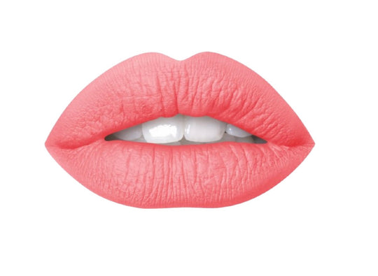 A woman lips wearing air matte liquid lipstick shade sweetheart.