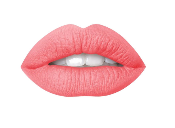 A woman lips wearing air matte liquid lipstick shade sweetheart.
