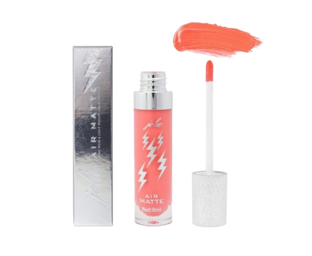 Air Matte Liquid Lipstick in the color sweetheart standing next to a silver box with lightning bolts on the box.