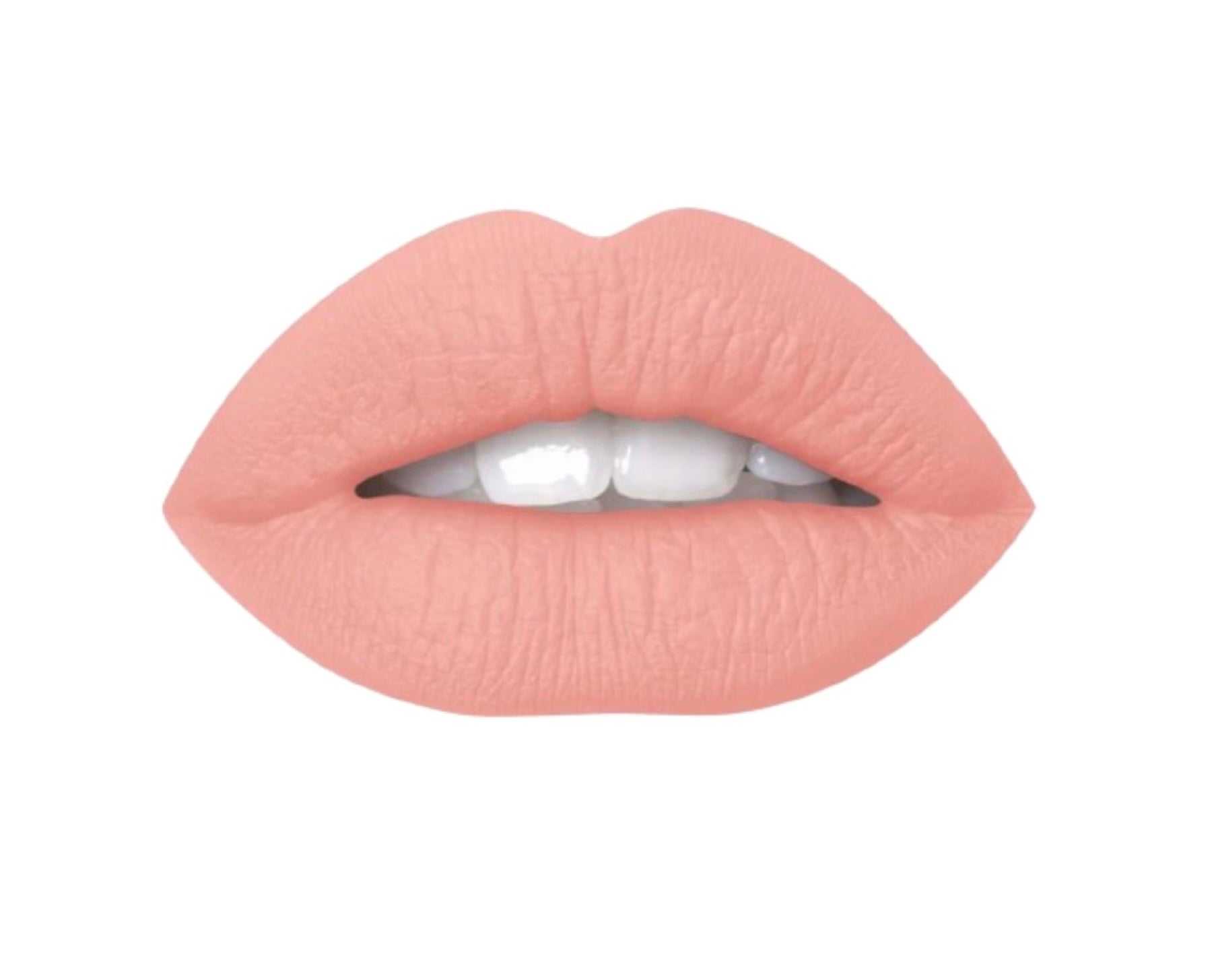 A woman lips wearing air matte liquid lipstick nudity.