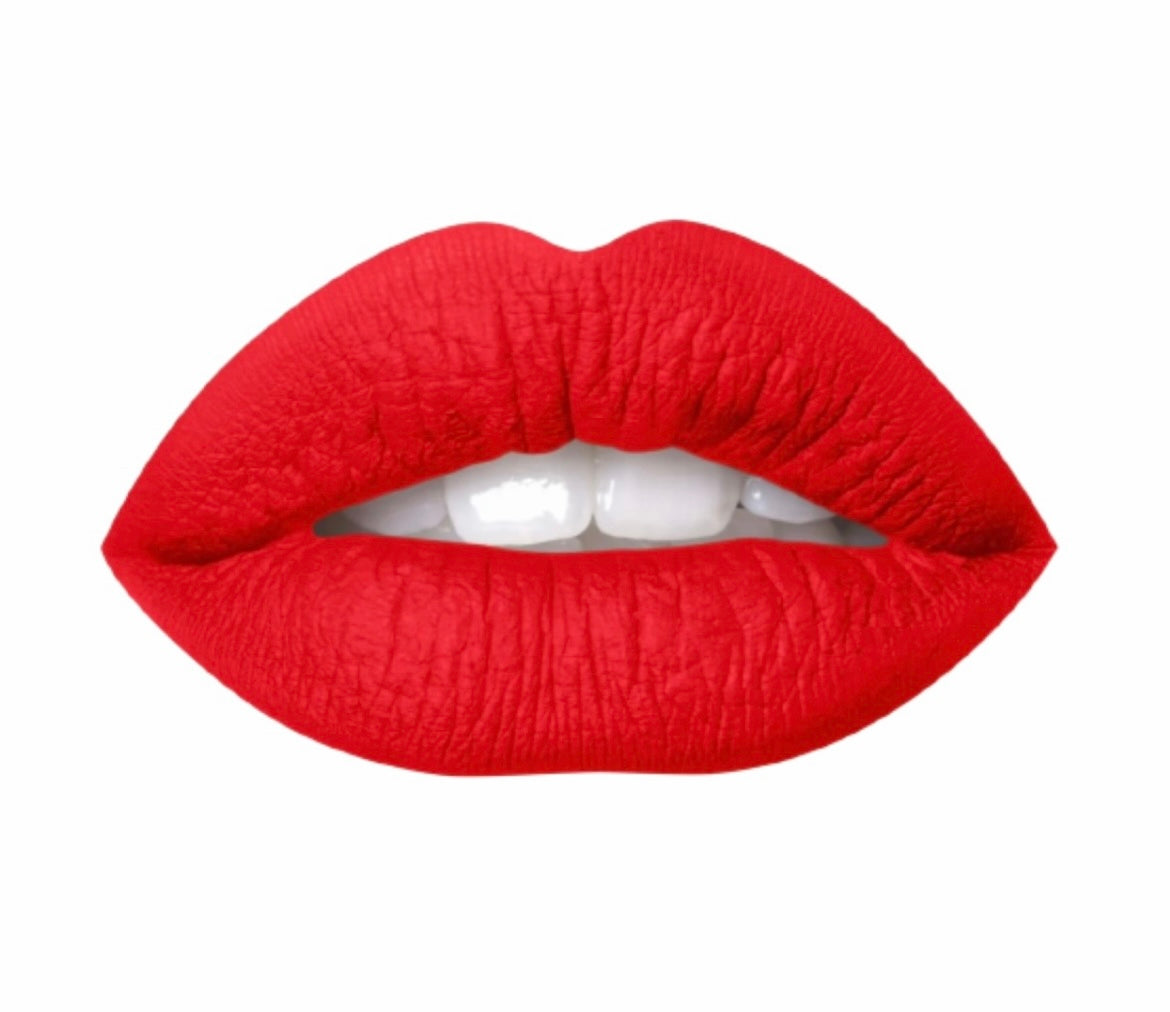 A woman’s lips showcasing air matte liquid lipstick in the shade of heat.