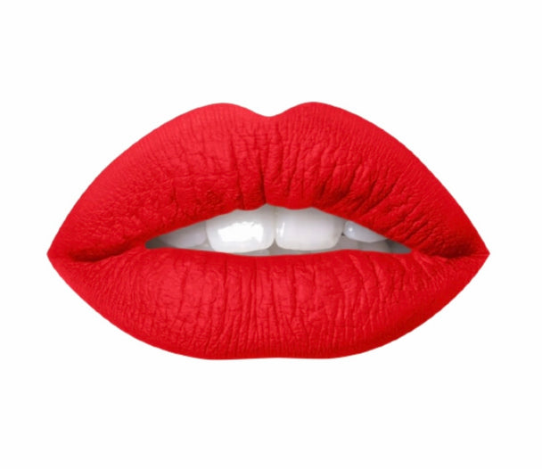 A woman’s lips showcasing air matte liquid lipstick in the shade of heat.