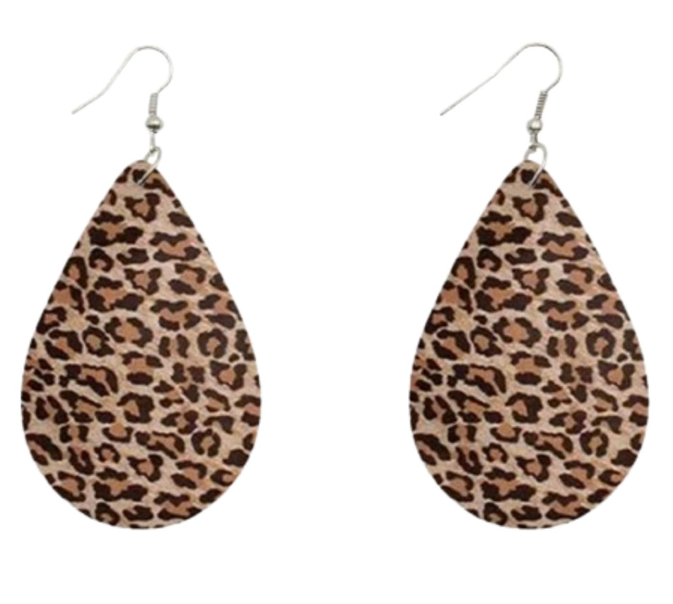 LEOPARD TEARDROP EARRINGS