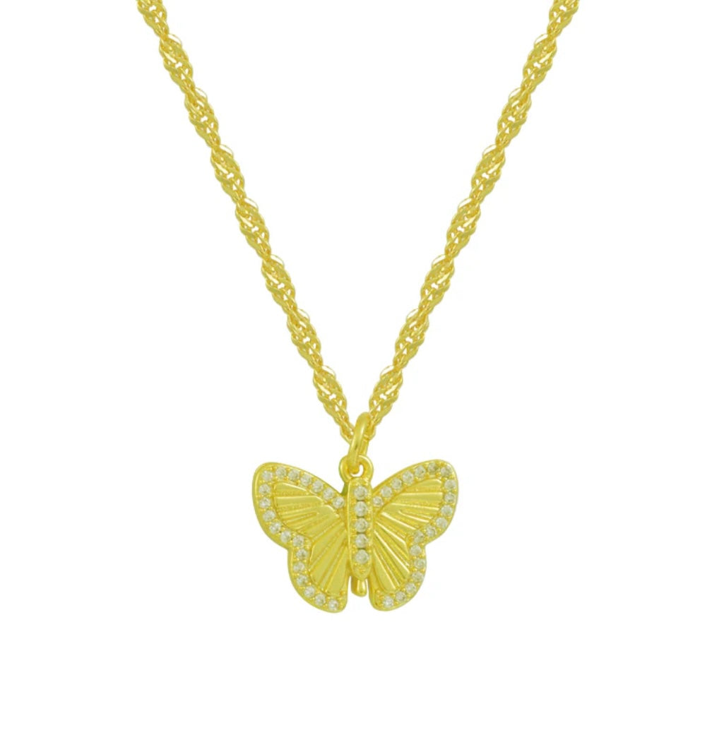 MONARCH WITH A TWIST BUTTERFLY PENDANT NECKLACE
