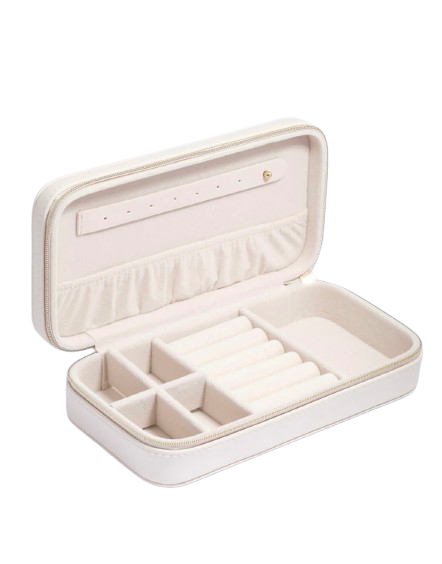 PRETTY LITTLE THINGS FAUX LEATHER CREAM JEWELRY BOX