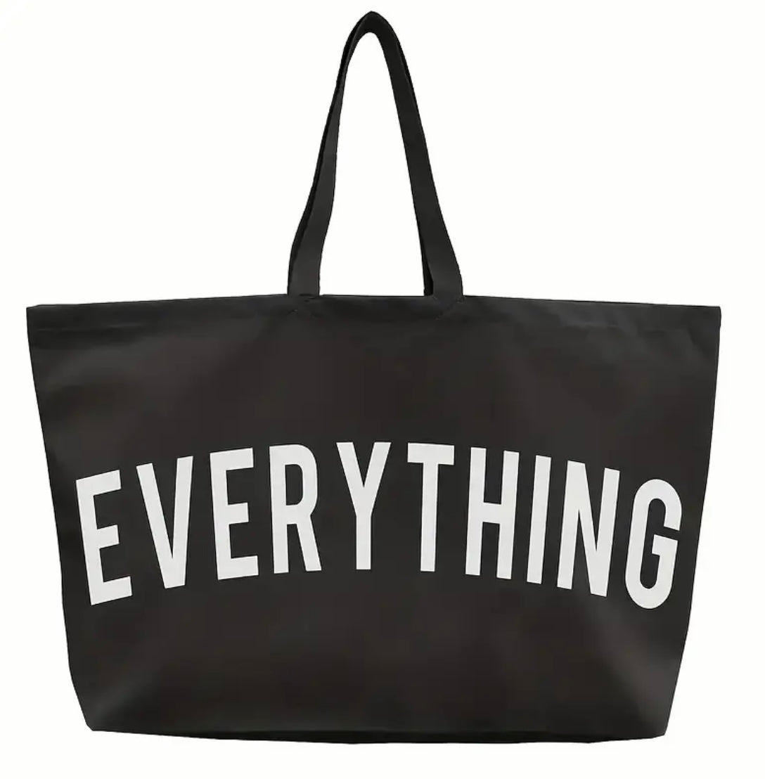 EVERYTHING REALLY BIG TOTE BAG IN BLACK