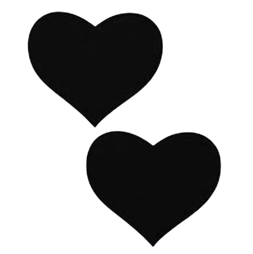LOVE BLACK HEART NIPPLE PASTIES